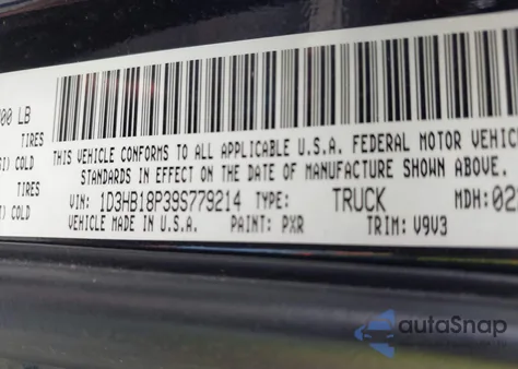2009 Dodge Ram 1500 St from USA, damaged, VIN 1D3HB18P39S779214